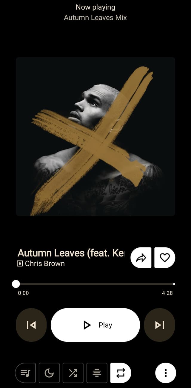 Now Playing screen with album art